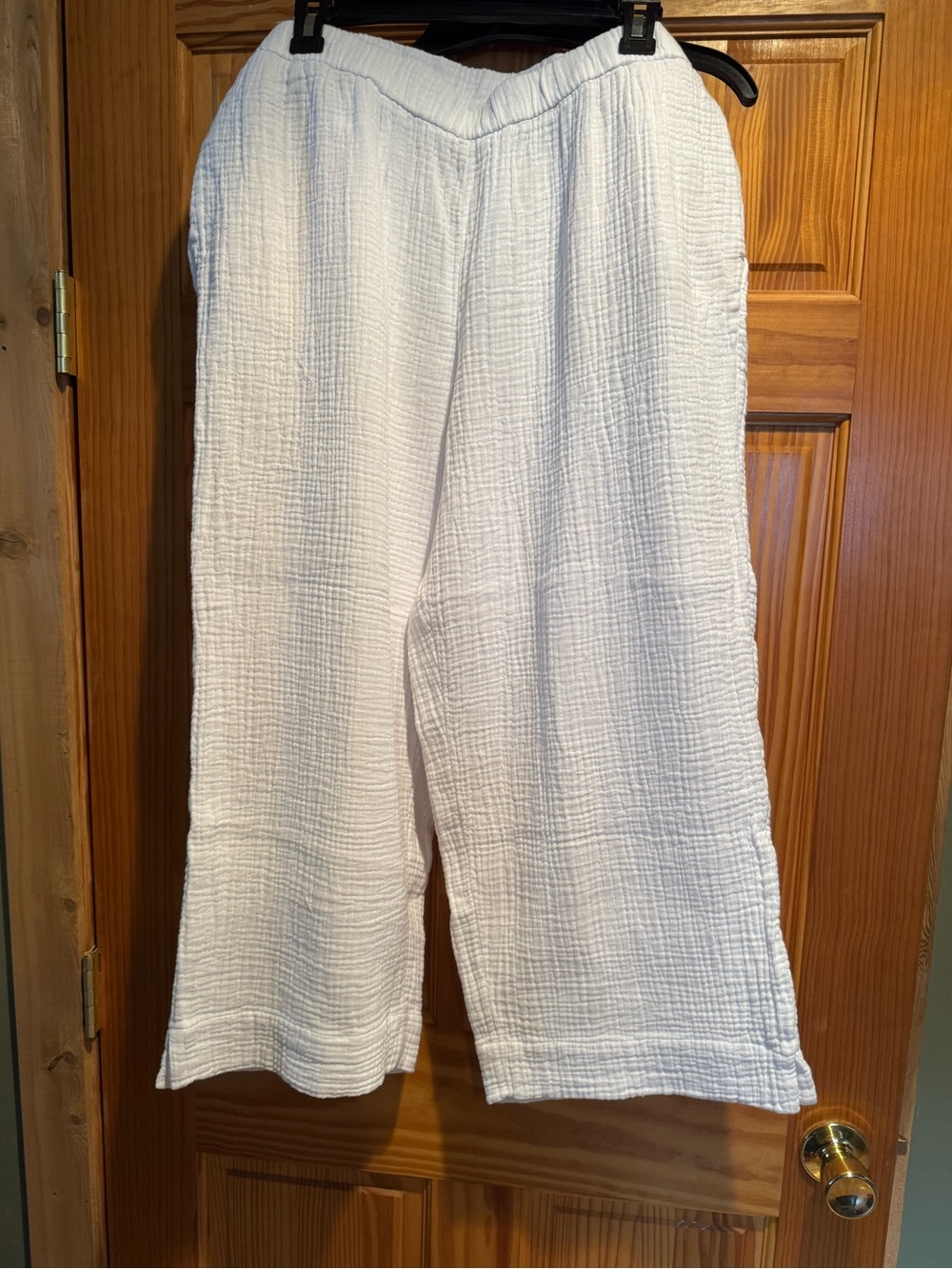 Women’s J Jill Size XLP White Cotton Wide-Leg Lounge Pants